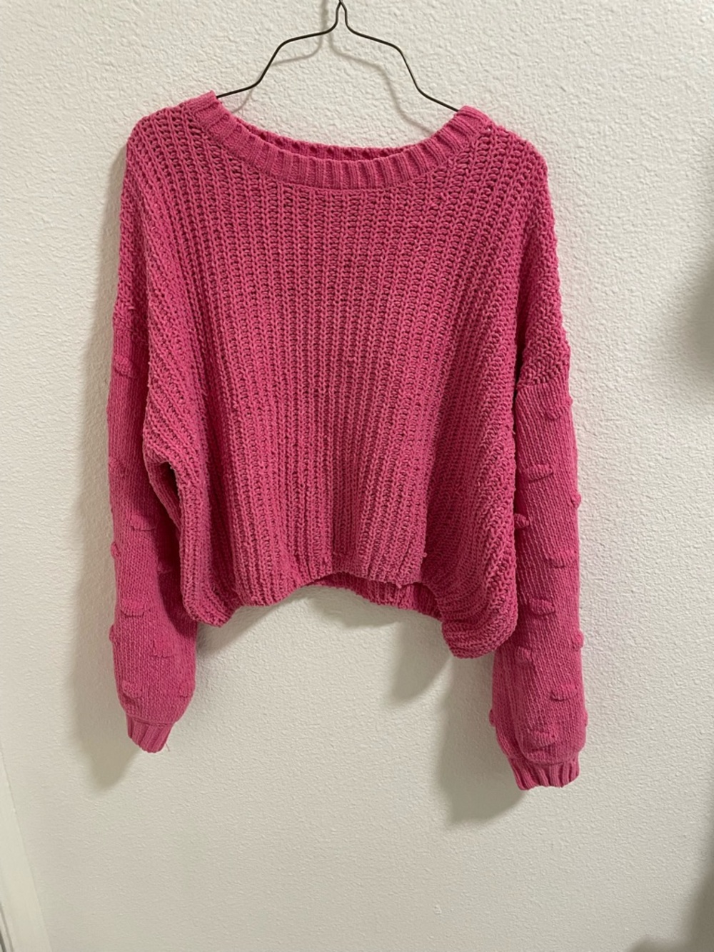 Moon & Madison Women's Pink Chunky Knit Sweater